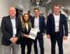 Greiner på lansering av Levert under ONS i Stavanger august 2024. Fra venstre: Ørjan Birkeland, Equinor, Ida Woje, KPB, Daniel Greiner, Vår Energi, og Kyrre Sørensen, Aker BP,.