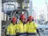 Leif Ove Skår, Equinor Styrke, energiminister Terje Aasland og Frode Alfheim ombord på Johan Castberg FPSO under den offiselle åpningen 8. august 2025