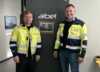 Aibel er tilstede i Rypefjord på Arctic Logictis med egne folk.  Tobias Thorsen (t. v) jobber som materialkoordinator. Her med SIgbjørn Innselset på besøk og omvisning. 