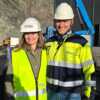 Hilde Rollefsen Næss, Arctic Energy Partners, og Sigbjørn Innselset, Aibel, på besøk og omvisning på Arctic Logistics i Hammerfest. 