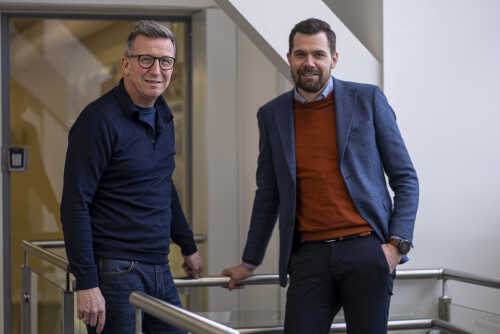 Styreleder i Energi i Nord Kjell Giæver sammen med Petter Bjørkli