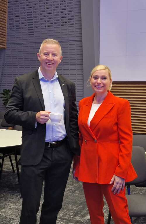 Frode Alfheim, Industri Energi, og Nina K. Jonassen på frokostmøte Xplore North.