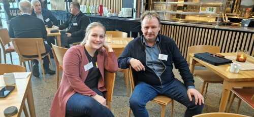 Malin Nilsen, AF gruppen, og Svend Ingvar Hoel Larsen, Larsen Maskin & Transport AS.