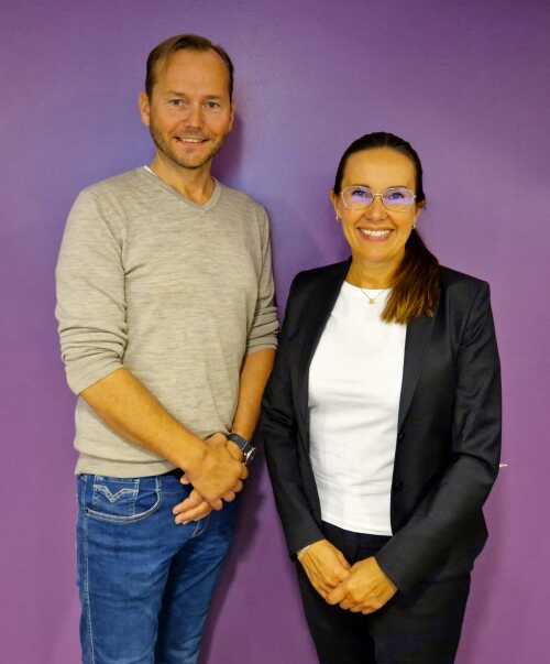 Leder i olje- og gassforum Terje Rogde med leder for Stortingets Enegi- og miljøkomité Marianne S. Næss.