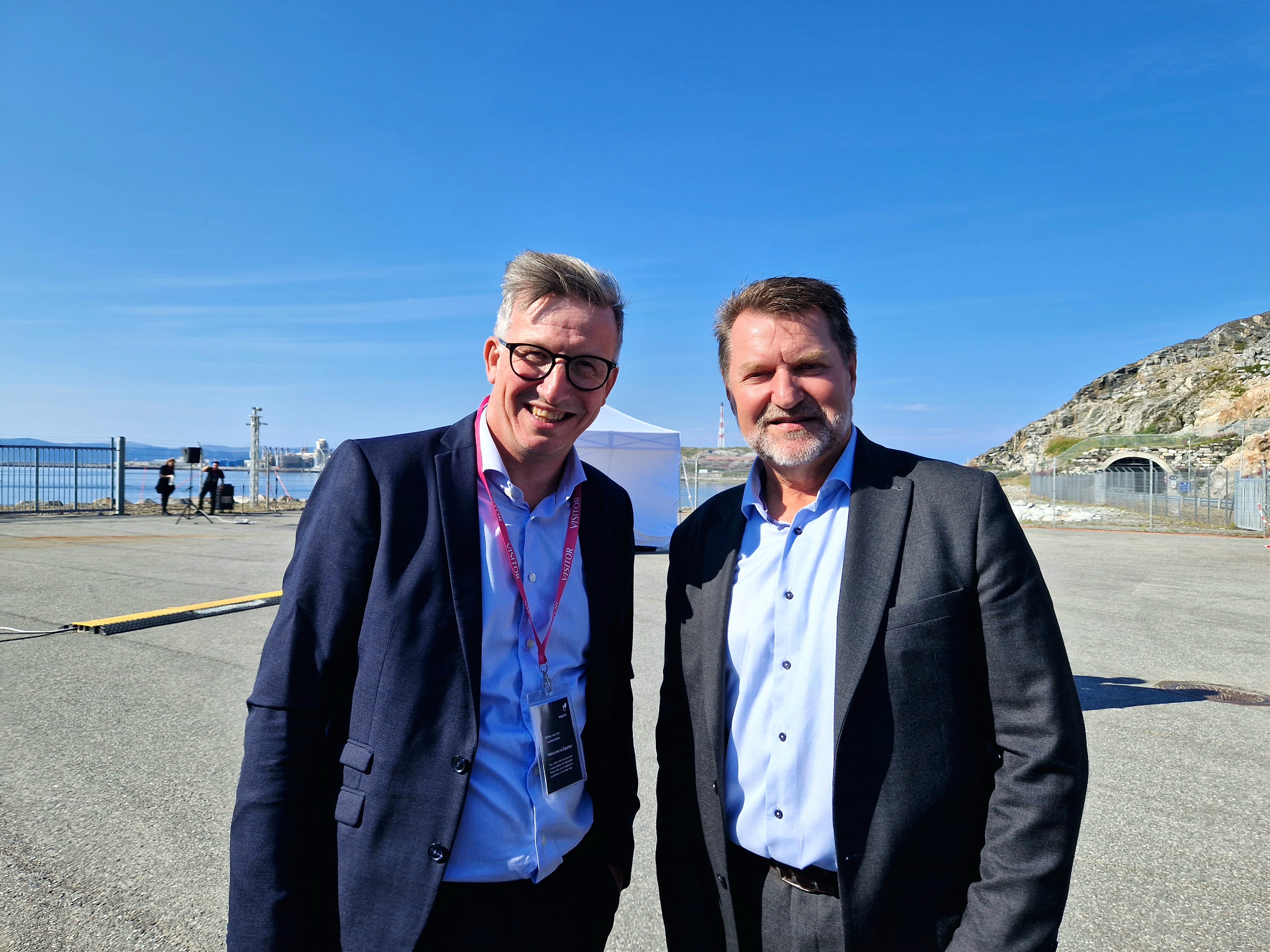 Direktør i Arctic Energy Partners Kjell Giæver og Geir Tungesvik, konserndirektør for prosjekter, boring og anskaffelser i Equinor.