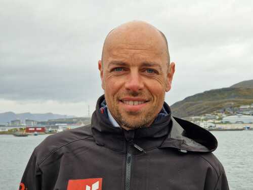 Industrikoordinator i nordområdeneheten Vegard A. Stensen på besøk i Hammerfest.
